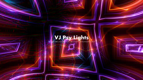 VJ Psychedelic Neon Light Tunnel Loop Background