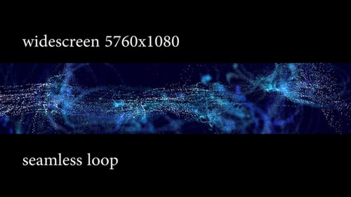 Blue Digital Particle Stream Widescreen Seamless Loop Background