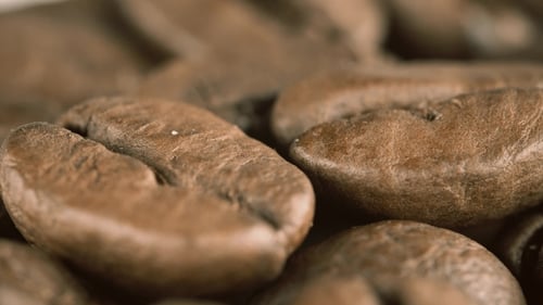 Macro Shot of Roasted Coffee Beans