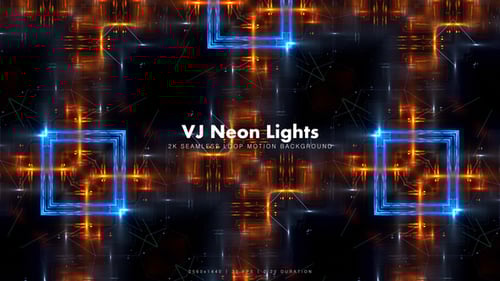 Futuristic Seamless Loop of Neon Tech Grid Lines