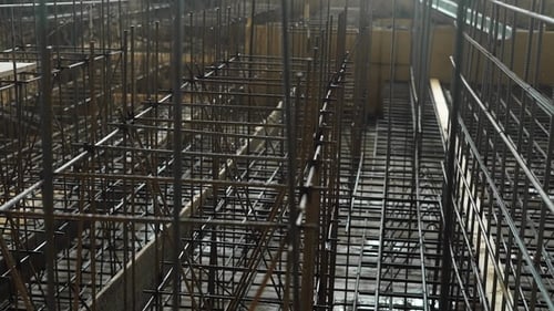 Steel Construction Framework Interior Medium Shot