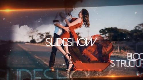 Dynamic Photo Slideshow Opener with Cinematic Light Transitions