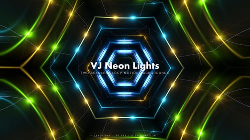 Dynamic Neon Geometric Tunnel and Triangle Loops Background
