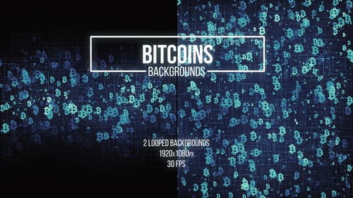 Animated Bitcoin Crypto Currency Loop Background