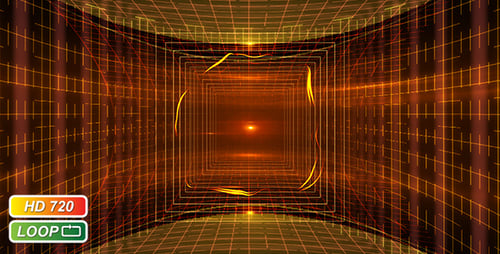 Futuristic Digital Grid Tunnel Logo Reveal Animation