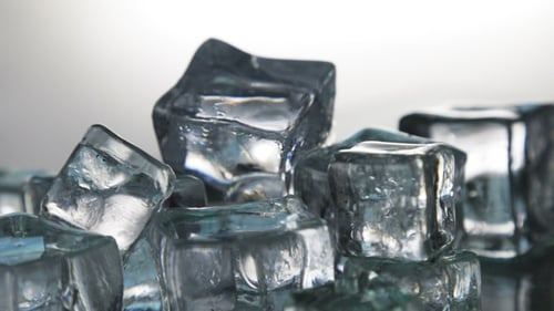 Close Up of Sparkling Ice Cubes