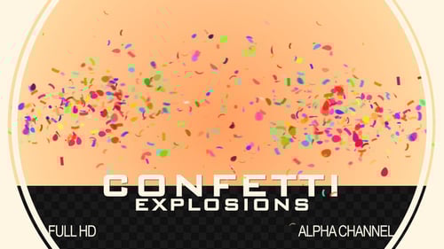 Vibrant Confetti Bursts with Transparent Background
