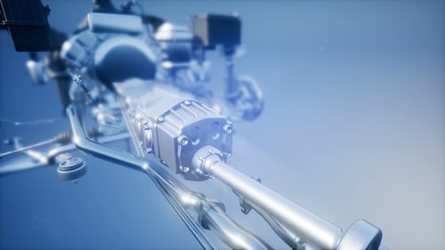 Motor de automóvil detallado y otras partes
