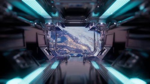 Balade dans un tunnel de vaisseau spatial