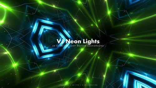 Neon Geometric Lights VJ Loop Background