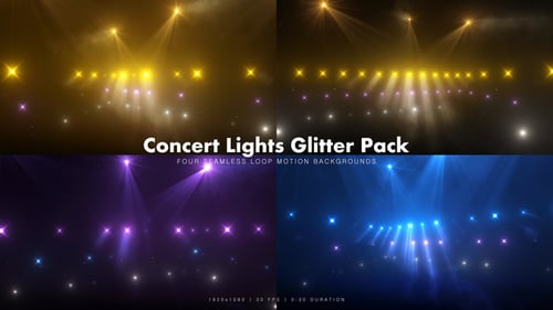 Dynamic Concert Stage Lighting Loops with Glitter