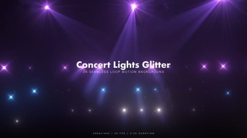 Dynamic Concert Stage Lights with Glitter and Pulsating Beams