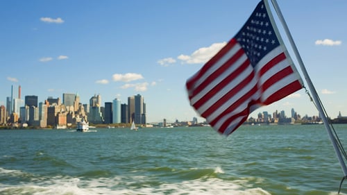 US Flag and New York