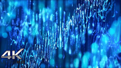 Abstract Blue Shimmering Particles Digital Wave Animation