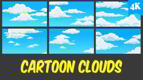 Animated Cartoon Clouds Background Pack