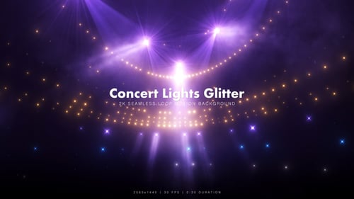 Vibrant Stage Spotlights and Glitter Looping Background