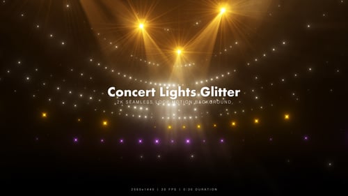 Dynamic Concert Stage Lights Glitter Background Loop