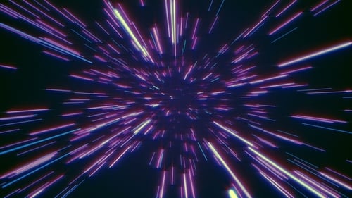 Abstract Retro of Warp or Hyperspace Motion in Blue Purple Star Trail
