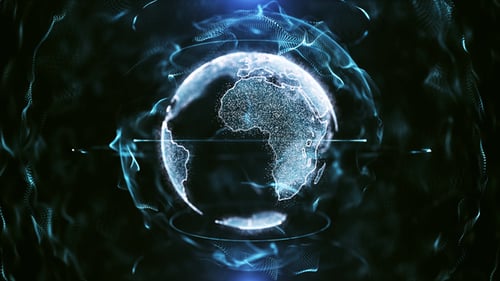 Futuristic Digital Earth Global Network Animation
