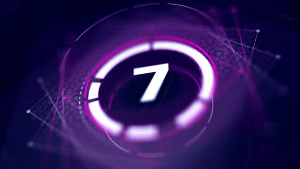 Futuristic Digital Countdown with Glowing HUD Elements, Backgrounds ...