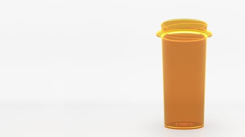 3D Animated Pharmacy Antibiotic Bottle Filling with Pills