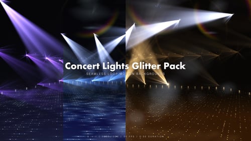 Dynamic Stage Spotlights and Shimmering Glitter Backgrounds