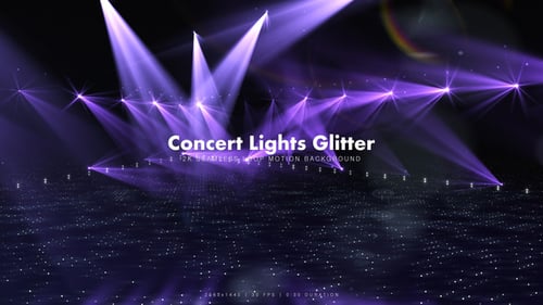Dynamic Purple Stage Lights Glitter Background Loop