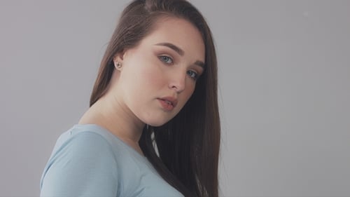 Beautiful Brunette Young Adult Woman Posing