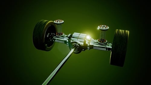 Car Chassis with Engine