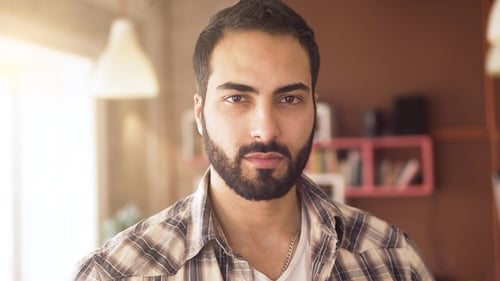 Smiling Man Indoors Close Up Portrait