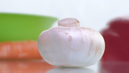 Close Up of a Fresh White Mushroom