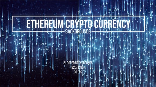 Futuristic Ethereum Cryptocurrency Digital Data Stream Background