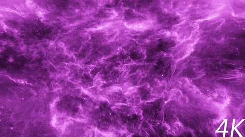 Abstract Purple Nebula Space Background with Twinkling Stars Animation