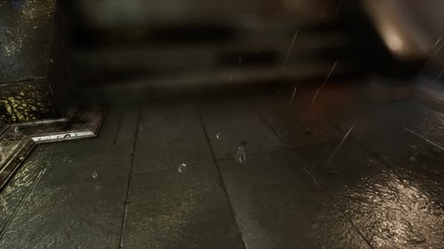 Realistic Rain Drops on Wet Ground Animation
