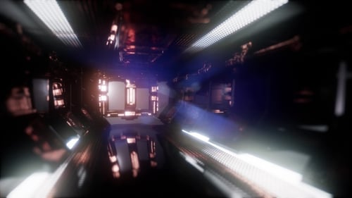 Balade dans un tunnel de vaisseau spatial