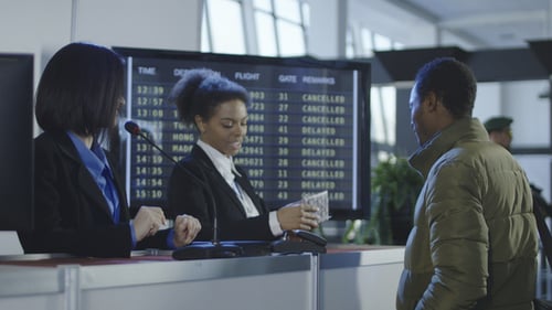 Smiling Female Security Agent at an Airport