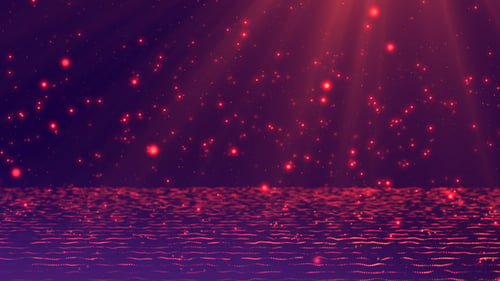Glowing Particle Loop Background with Digital Light Rays