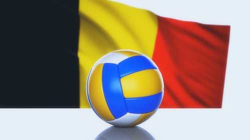 Volleyball Ball with Belgium Flag
