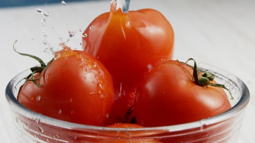 Washing Tomatoes in Bowl