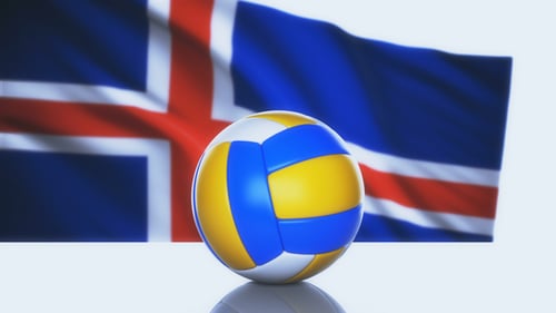 Volleyball Ball with Iceland Flag