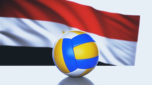Ballon de volleyball avec drapeau égyptien