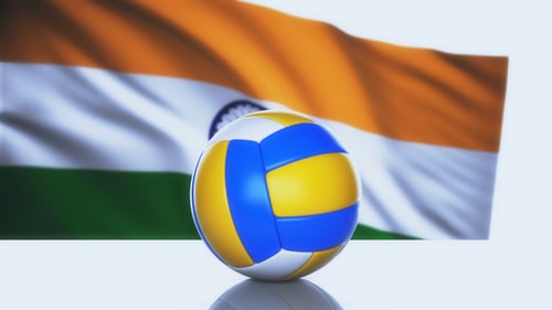 Ballon de volleyball avec drapeau indien