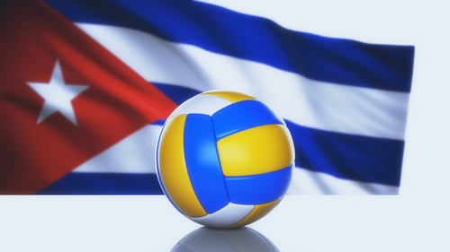 Volleyball Ball with Cuba Flag