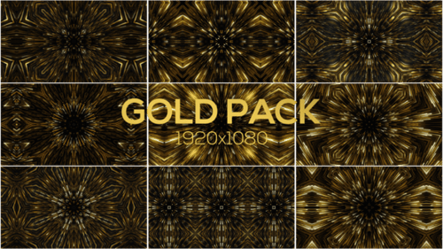 Golden Light Rays Kaleidoscope Loop Background