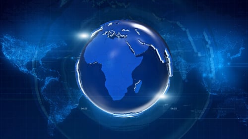 Rotating Global Earth for Corporate News and Technology Broadcasts