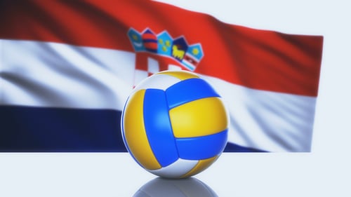 Croatian Flag and Volleyball Animation