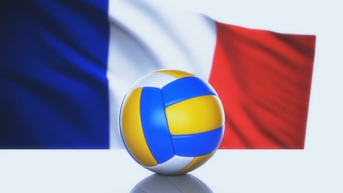 Volleyball Ball with France Flag
