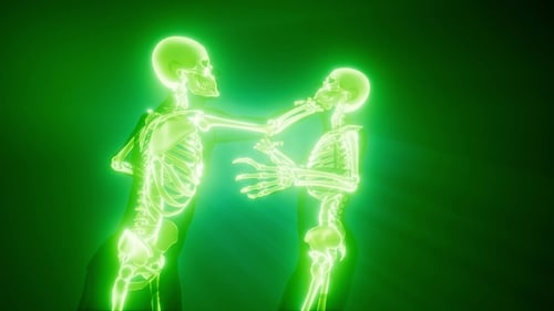 Fighting Men with Visible Bones