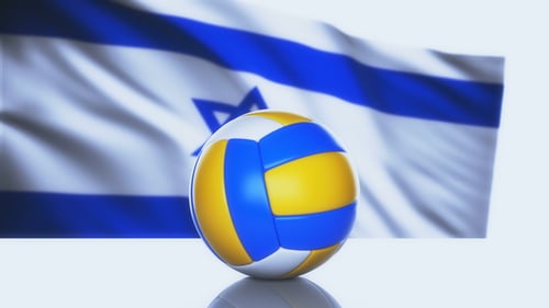 Ballon de volleyball avec drapeau israélien
