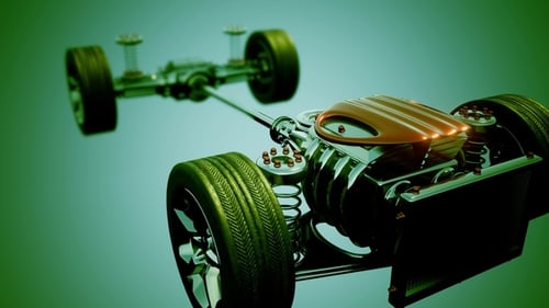 Car Chassis with Engine